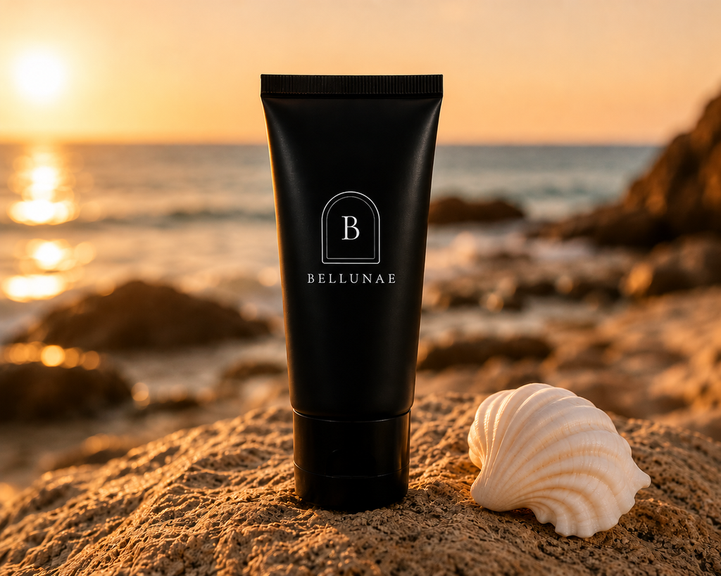 Bellunae Bronzing Moisturizer on the beach at sunset